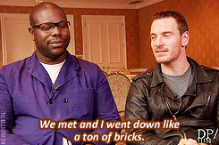 beauxtiful:  Steve McQueen and Michael Fassbender on their first meeting. 