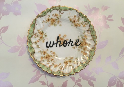 Currently up on my etsy whore plate www.etsy.com/uk/shop/HandPaintedRawDining