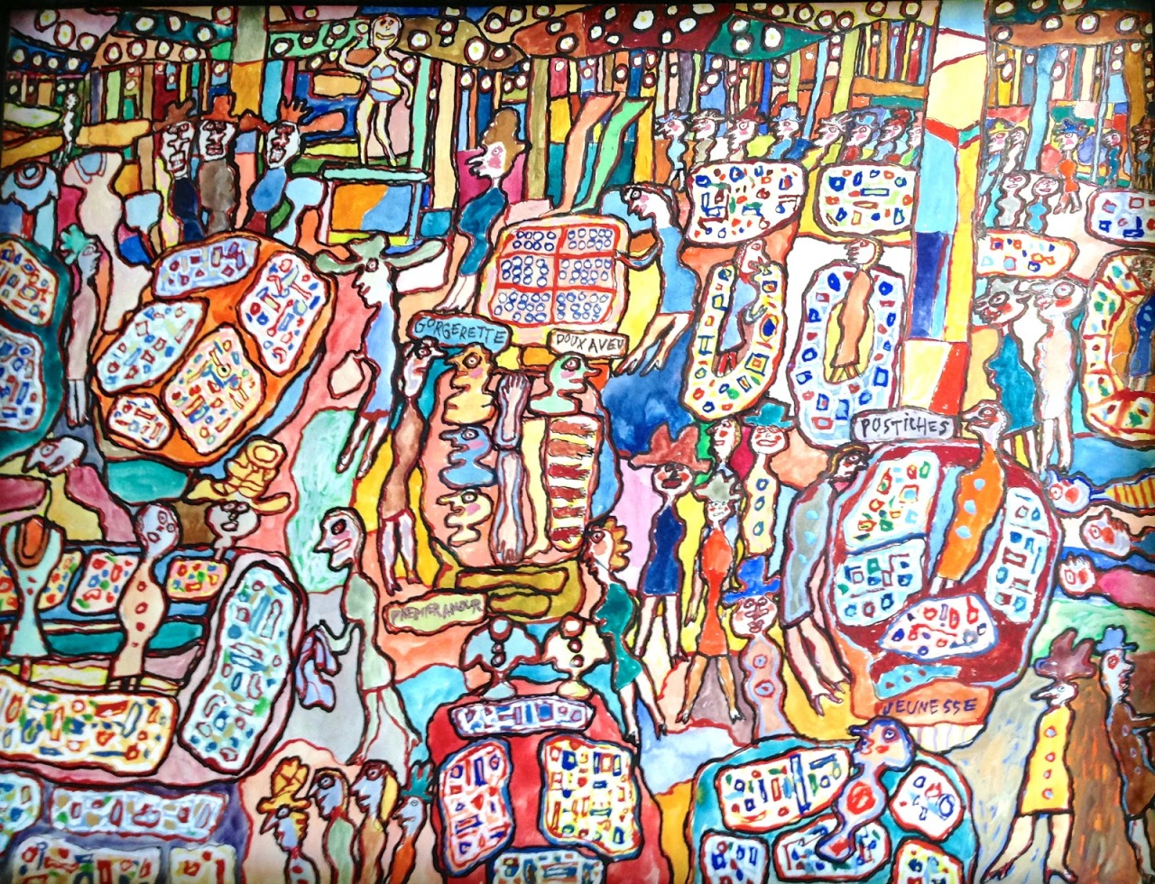 Jean Dubuffet -  Galeries Lafayette  (gouache sur papier, 1961)