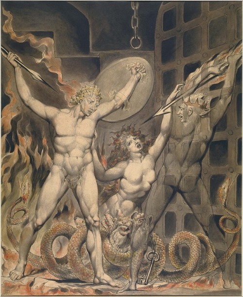 William Blake’s illustrations of Paradise Lost, by John Milton, 1807-1808Part 1Satan arousing 