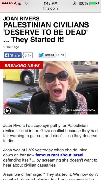 Let me get this straight: Joan Rivers can publicly say she wants a race of human beings to be wiped 