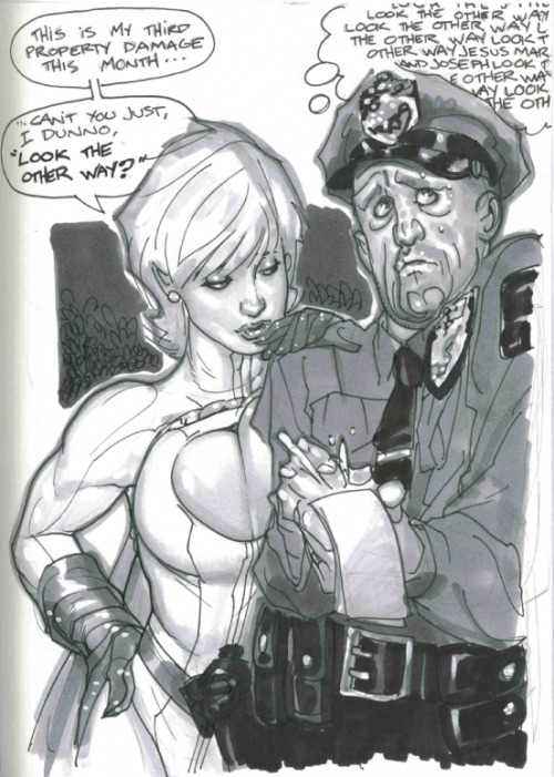 Sex geekearth:  Adam Hughes - Power Girl Sketches pictures