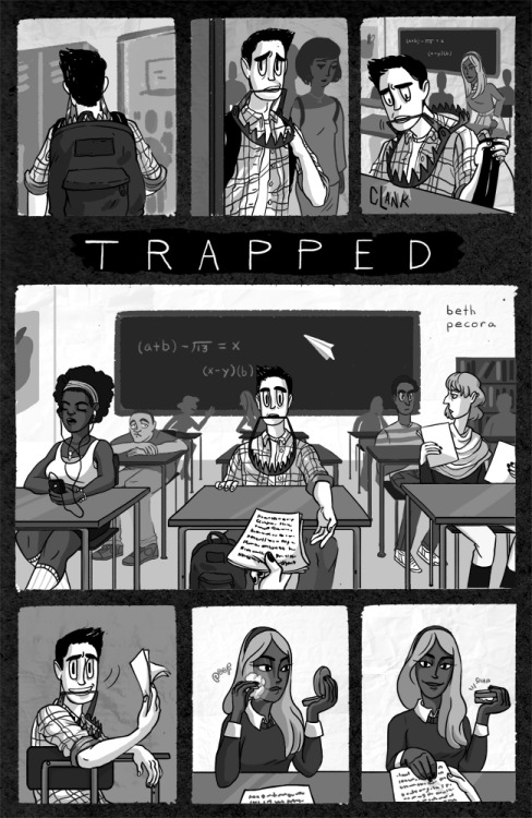 kurotix:  genderphobia:  bethpecoraart:  Trapped, a short comic about social anxiety.   fuck my life  Don’t I know this :/