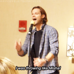 princessjensenackles:  Jared talking about fake-throwing matches - ChiCon 2013 [x] 