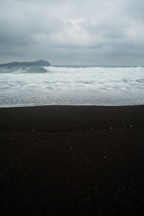 black sand beach