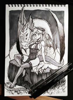 Inktober 01 - Dragon Folk