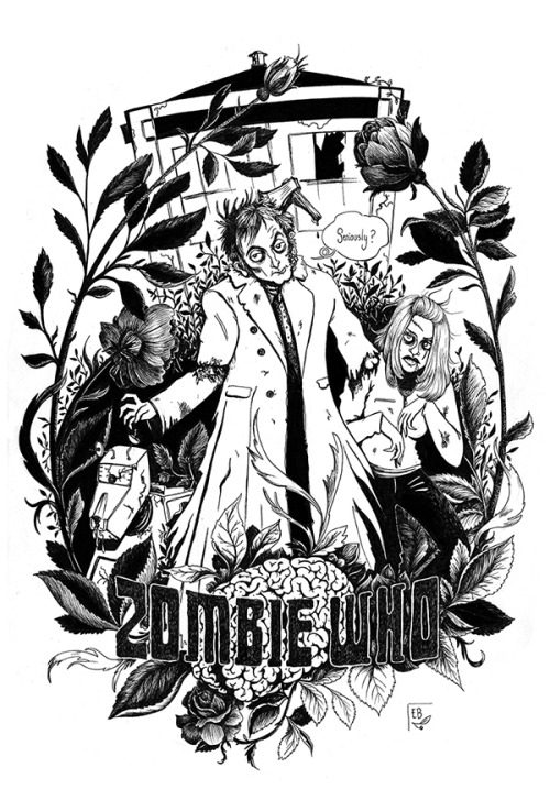 A zombie Doctor Who illustration for AOA Prod