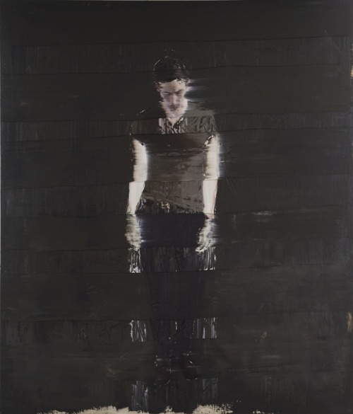 thunderstruck9: Andy Denzler (Swiss, b. 1965), Golden Hands on Black II, 2017. Oil on canvas, 209.6 x 179.7 cm.