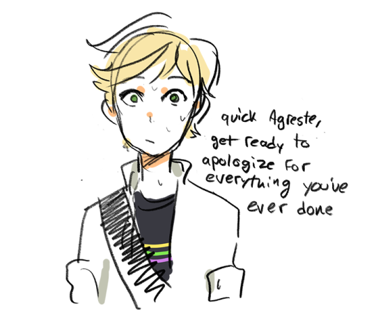 caprette:  lettersiarrange:  Imagine if Alya and Marinette got into an argument because Alya was tired of Marinette never facing her fears and talking to Adrien. So Marinette, enraged and determined to prove Alya wrong, storms over to Adrien and says