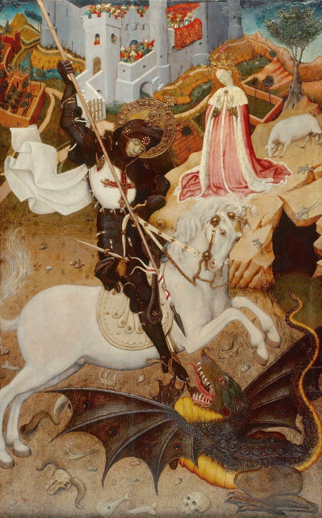 piety-patience-modesty-distrust:Saint George Killing the Dragon, 1434/35, by Martorell