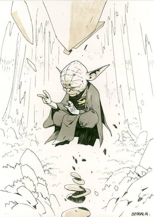 bear1na:  Star Wars - Darth Vader, Yoda, Togruta, and Slave Leia by Bengal *