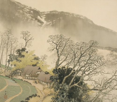 Mountain Village in Early Spring, by 川合 玉堂 (Kawai Gyokudō).