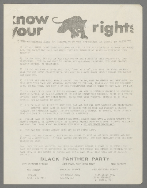 “The oppressed have no rights the oppressor is bound to respect.&ldquo; Know Your Rights, 