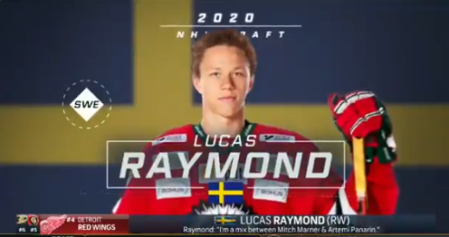 with fourth overall pickDetroit Red Wings select Lucas Raymond
