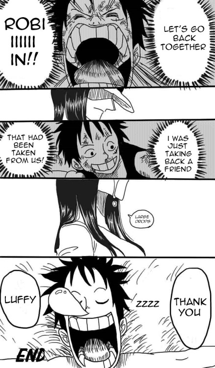freckledbastard:  There I was, minding my own business when suddenly intense Luffy and Robin nakama feels hit me. That’s a lie. I always have feelings for these two. Only Friends Are Allowed To Touch Luffy’s Hat. 