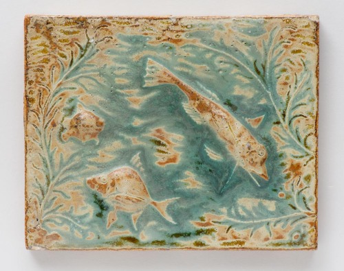 Architectural ceramics with fish (from the Bigot-pavilion), 1900. Bigot &amp; Cie, Paris. Via Museum