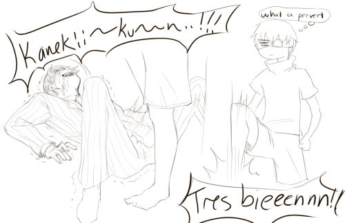 kelaruj:  I was reading more tg today and came across an omake panel with kaneki stepping on tsukiyama and..so… I couldnt stop thinking about something like this, so I drew tsukiyama being a gross masochistic mess