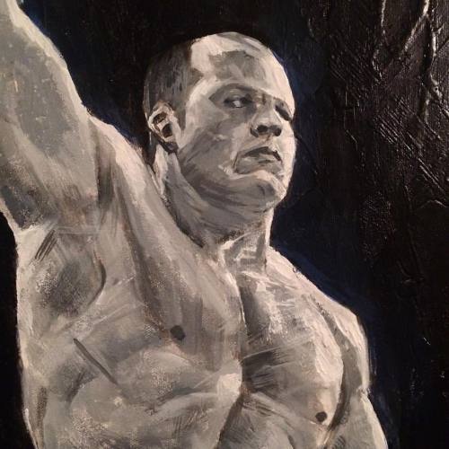 Closeup of a painting for my best friends birthday of his favourite fighter #fedoremelianenko #fedor