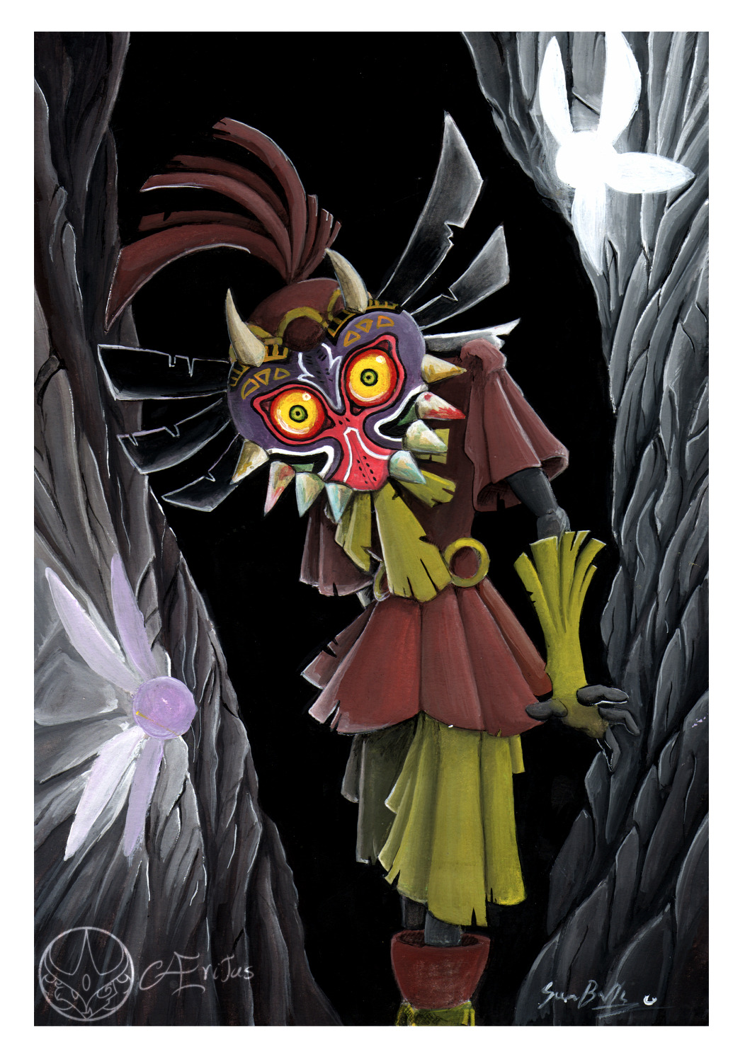 aeritus-art:Skullkid - by Aeritus   Guache &amp; Acrilics(hey I’m alive eh?