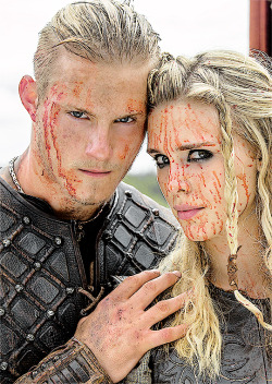 vikings-shieldmaiden:Alexander Ludwig + Gaia Weiss  |  Vikings   |   Season 3   |  ©