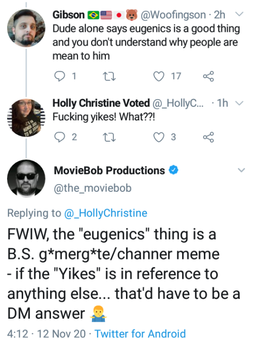 gamergate-news:What MovieBob doesn’t remember is that it was literally his own tweets that he 