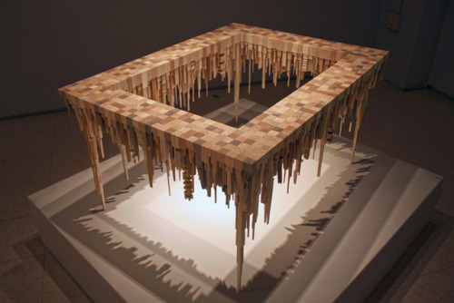 ryanpanos:  James McNabb’s Scrap Wood Cityscapes via Colossal 