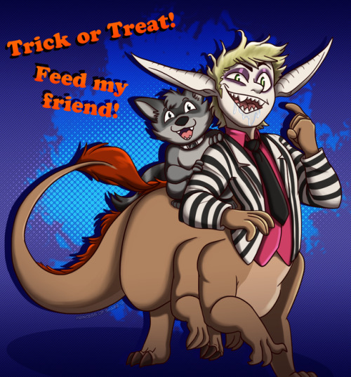 A commission for @cskiprun! ITS HALLOWEEN MONTH!! TIME TO JOIN THE FUN! Prin is Beetlejuice thi