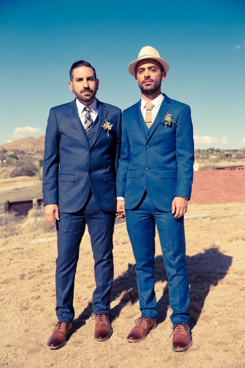 spilledpoppers:  The Wedding of John and Jeremy LucidoMay 2nd 2015Sacred Sands in Joshua Tree, Californiaphoto by Gabe AyalaAmerican Gothic 2015