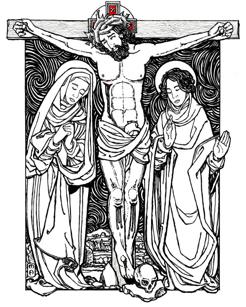 Crucifixion from The Revised Roman Missal, 2011. Liturgy Training Publications, Chicago.  Original i