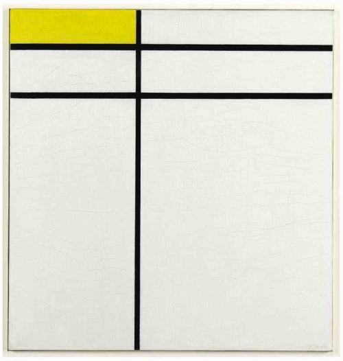 blastedheath:  Piet Mondrian (Dutch, 1872-1944), Composition A, with Double Line and Yellow, 1935. O