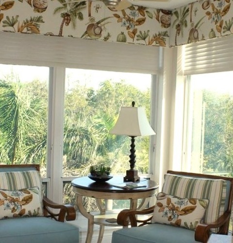 Compact - Transitional Sunroom Sunroom - Small Transitional Porcelain Tile Sunroom Idea With A Standard