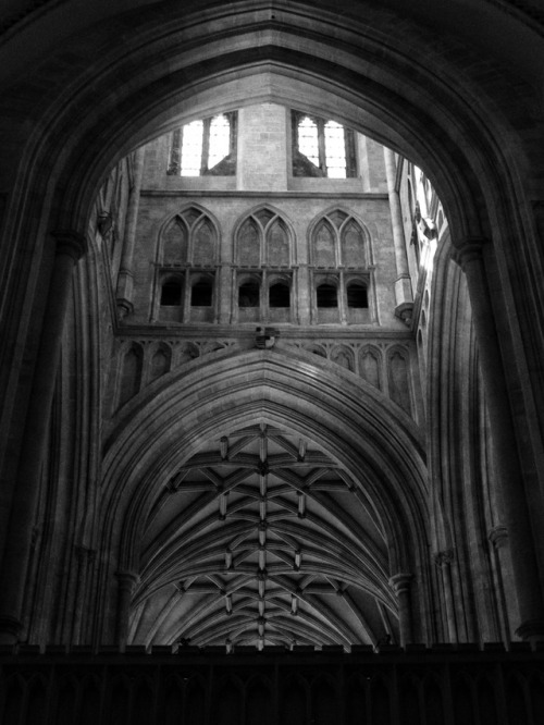 Arches of the Crossing and Part of the Lantern - Central Tower, Canterbury Cathedral, Kent, 2010.