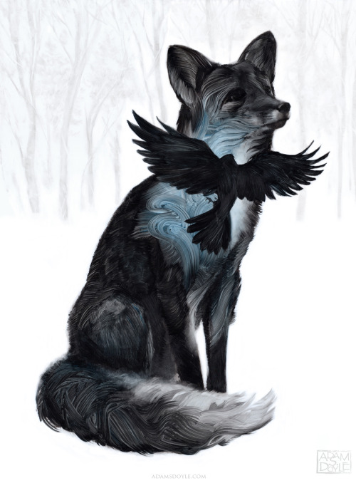 itscolossal:Artist Adam S. Doyle Utilizes Simplified Brushstrokes to Organically Conjure Animals to the Blank Page
