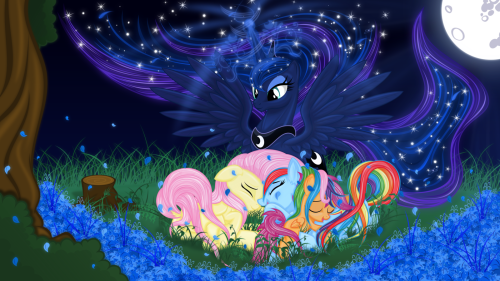 theponyartcollection:  The cuteness has been tripled (400Watchers-specia) by *HalfDeathShadow 