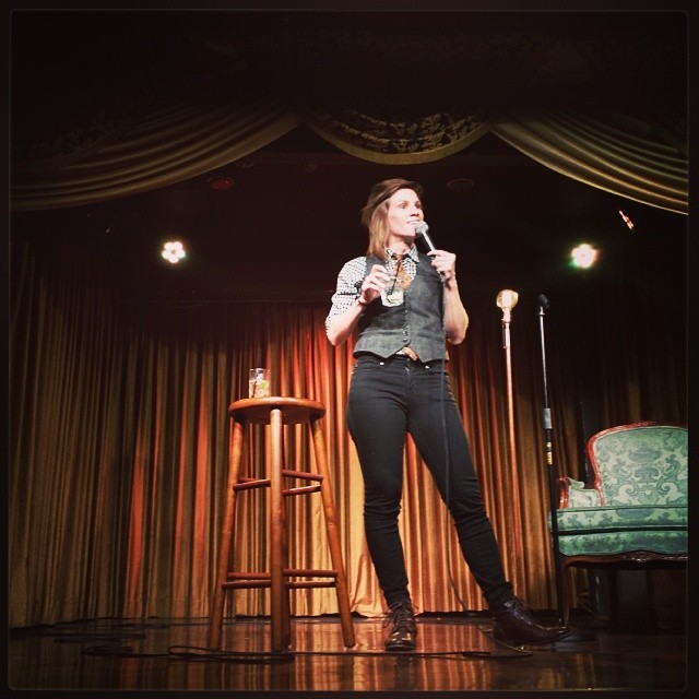 The beautiful @cameronesposito starting the show off right! #superseriousshow (at The Virgil)