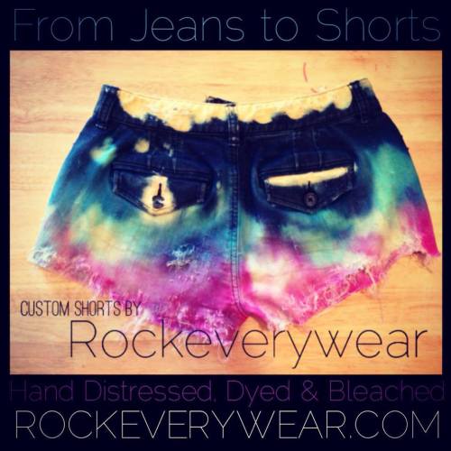 My friends at Rockeverywear are doing custom Ombre Studded shorts! Only $35! or $25 if you provide y