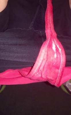 jigglybeanphalange:  Pulled down my tight pants and panties after my intense workout and noticed the wet and sweaty, creamy surprise I made. I love my messy panties! It turned me on big time so I had to have me a taste! Deliciousness! Want some?