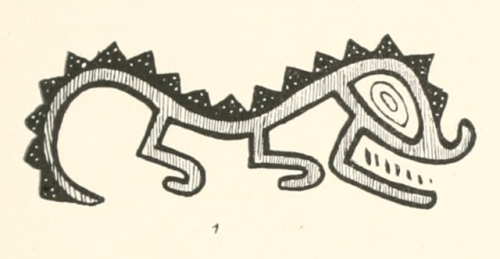 nemfrog:Representations of alligators in ancient Peruvian art. Primitive art in Egypt. 1905. 