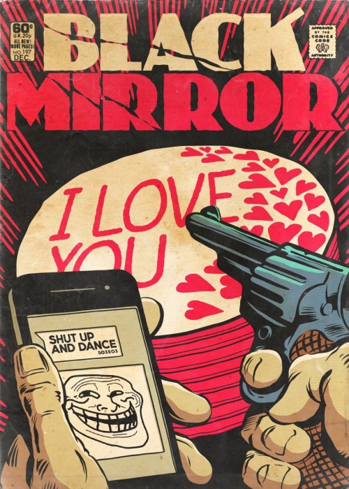 sirladysketch:  nihilisticputa:Black Mirror Episodes, by Brazilian artist Butcher Billy (2016) Ahhhh I started watching this over the weekend and it’s kinda like Twilight Zone dystopian tales around social media/technology-reliant cultures. I didn’t