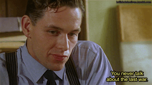 britishdetectives:britishdetectives:Foyle discusses “The War to End all Wars” with his son, Andrew.A