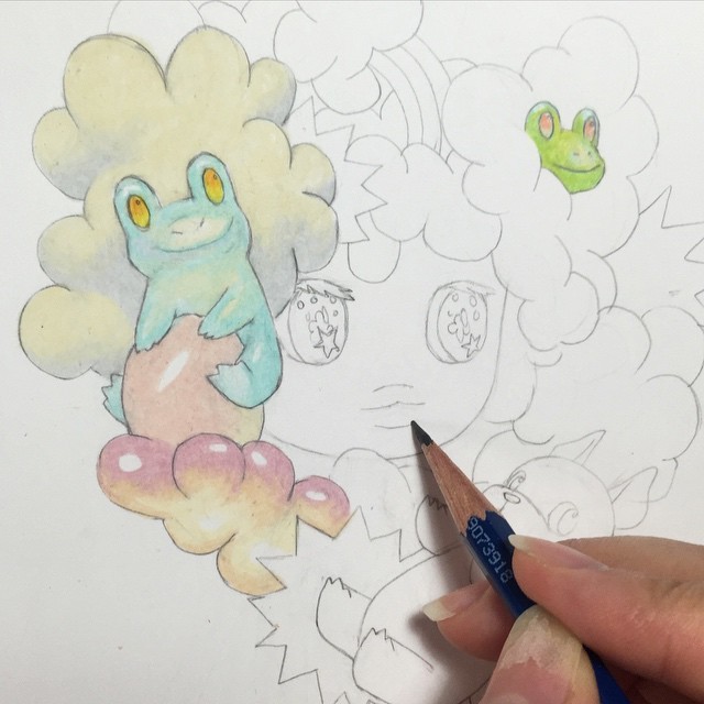 soyounleeart:  Saturday is my favorite :3 happy Saturday to you too! #drawing #woo