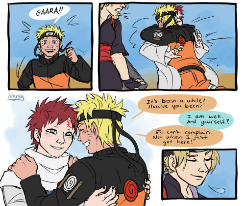 10yrsyart: part 1 of “the anime Ace Aro finds their person and commits for life.”  Gaara has been an