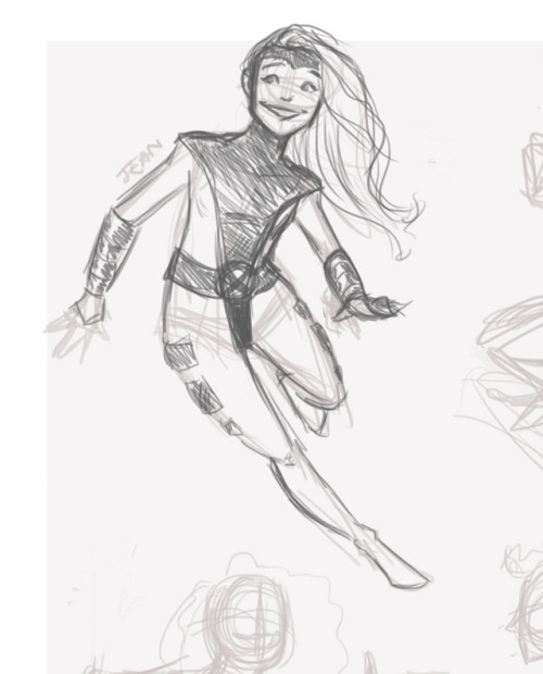 Little preview sketch of Jean Grey from something I’m working on…costuming was an arduous dec