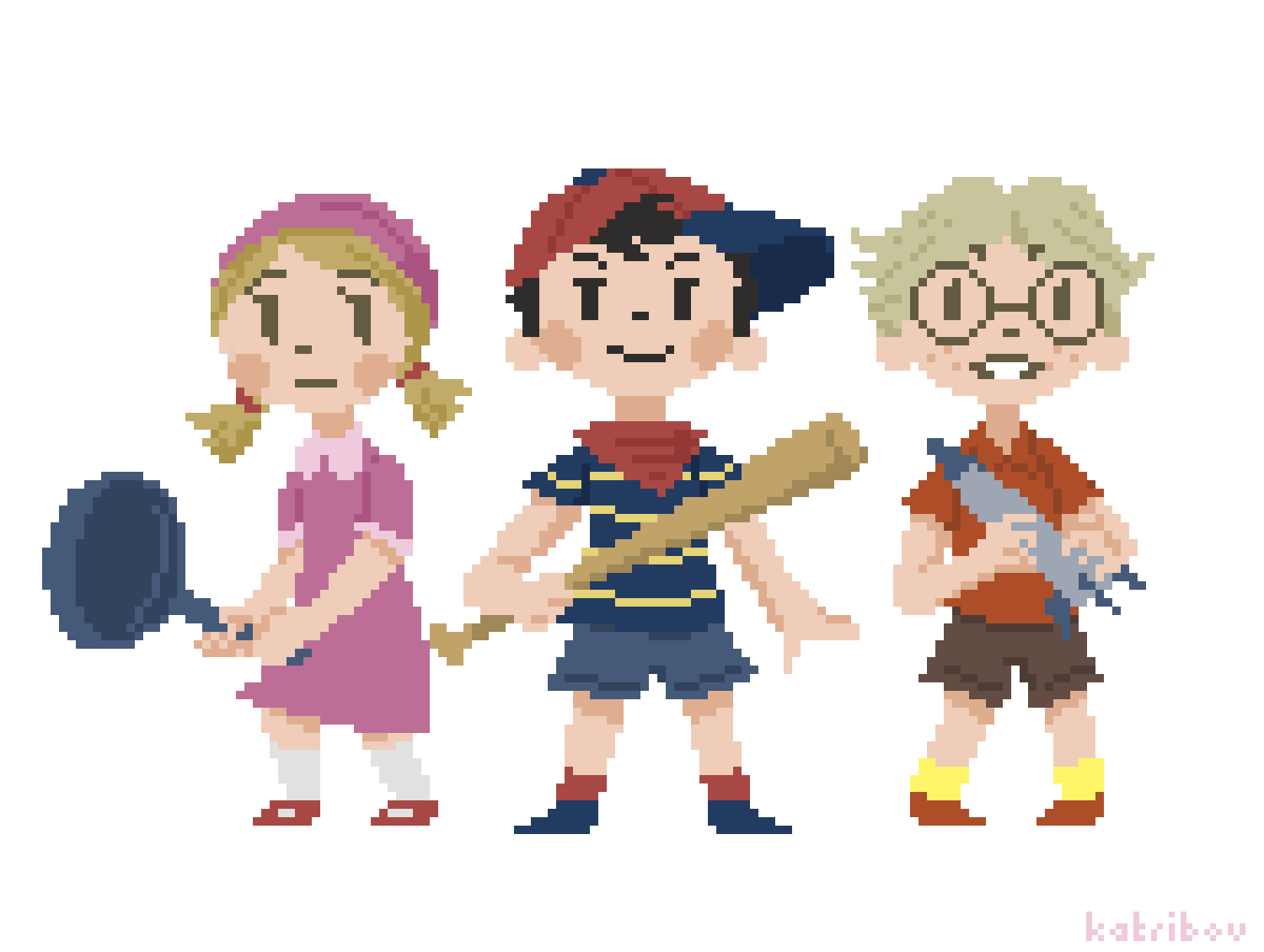 katribou:  kids ready for battle. maybe.