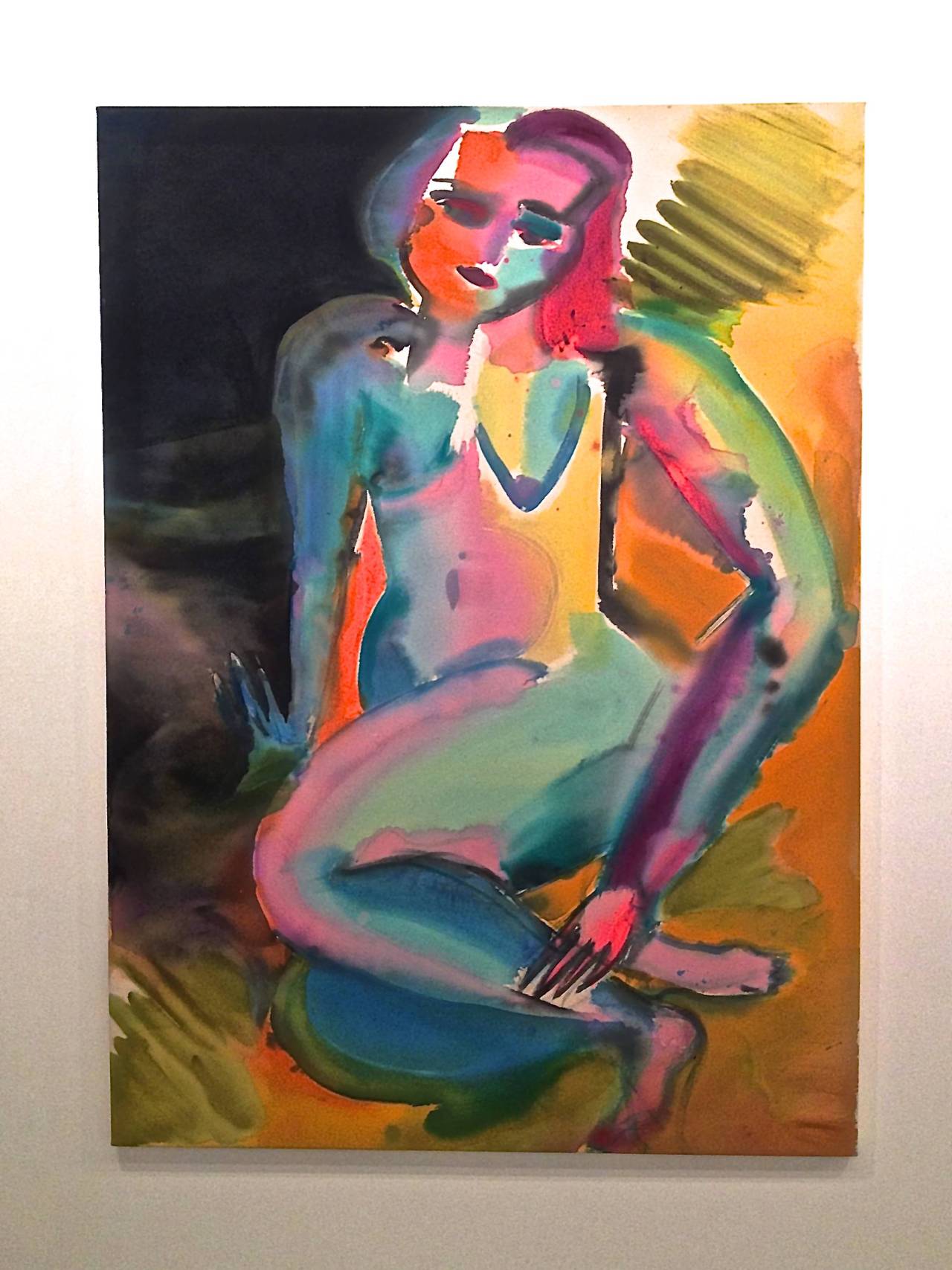 artinthecommonera: Mira Dancy Irma I // seated spill, 2011 Acrylic and ink on raw