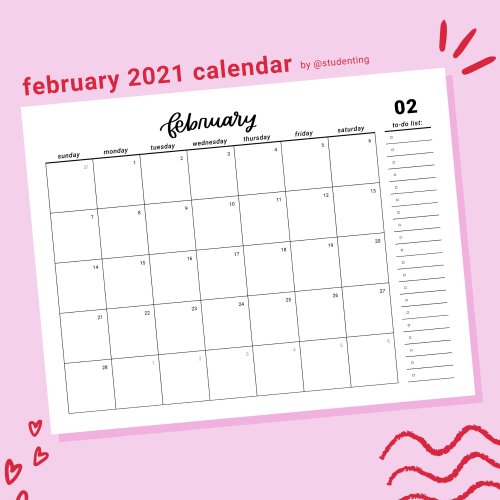 hi, friends! i present you with a calendar for the month of february. you can either print it out or