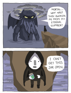 owlturdcomix:  The might of Cthulhu. [imgur] Owl Turd Comix by Shenanigansen [website | twitter | facebook] 