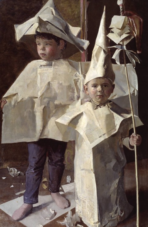 John Ward (1917‑2007) Title The Newspaper Boys Date 1960 MediumOil paint on canvas Dimensionssupport