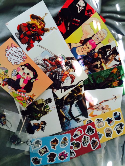 overwatchzine: All the goodies are packed! To be shipped sometime after AX, July 5-8.The zine itself