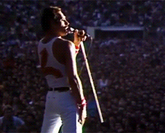 flirtymercury:Freddie Mercury and a career of kicking ass in white pants: 1974-1986.